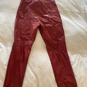 Zara leather pants in red. Size large